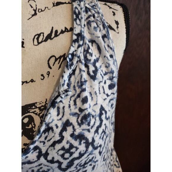 Athleta Newport Medallion Tank Top Womens Size Small V-Neck Linen Casual Loose - Picture 2 of 7